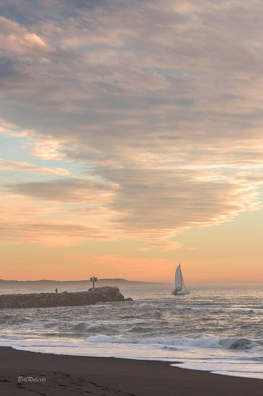 Central California Coast Art Print featuring the photograph Sail Away by Bill Roberts