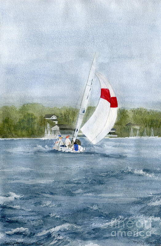 Niagara Art Print featuring the painting Sailing on Niagara River by Melly Terpening