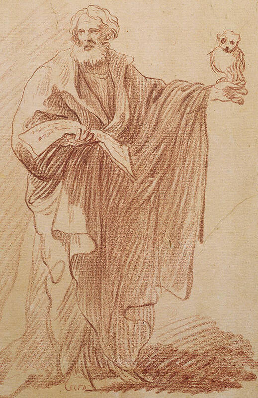 Saint John The Evangelist Art Print featuring the drawing Saint John the Evangelist by Edme Bouchardon