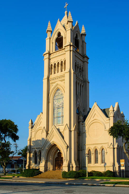 Landscape Art Print featuring the photograph Saint Patrick Catholic Church of Galveston by Tikvah's Hope