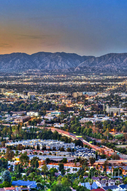 Universal City Art Print featuring the photograph San Fernando Valley Vertical by David Zanzinger