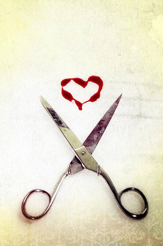 Scissors Art Print featuring the photograph Scissors And Heart by Joana Kruse