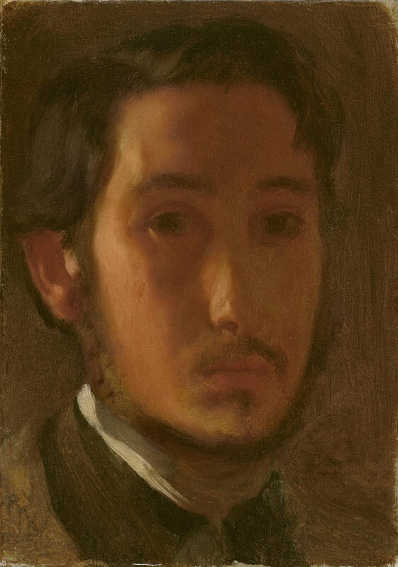 Edgar Degas Art Print featuring the painting Self-portrait With White Collar by Edgar Degas