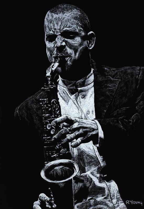 Musician Art Print featuring the pastel Sensational Sax by Richard Young
