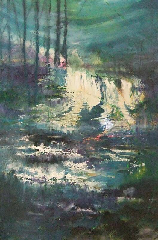 Waterfall Art Print featuring the painting Sheen Falls by Joyce Garvey