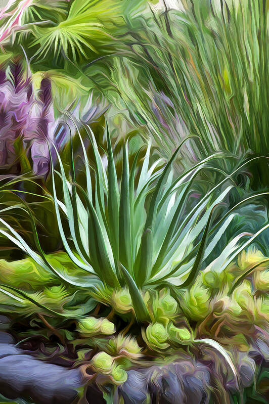 Containers Art Print featuring the photograph Sherrie's Spider Agave by Saxon Holt