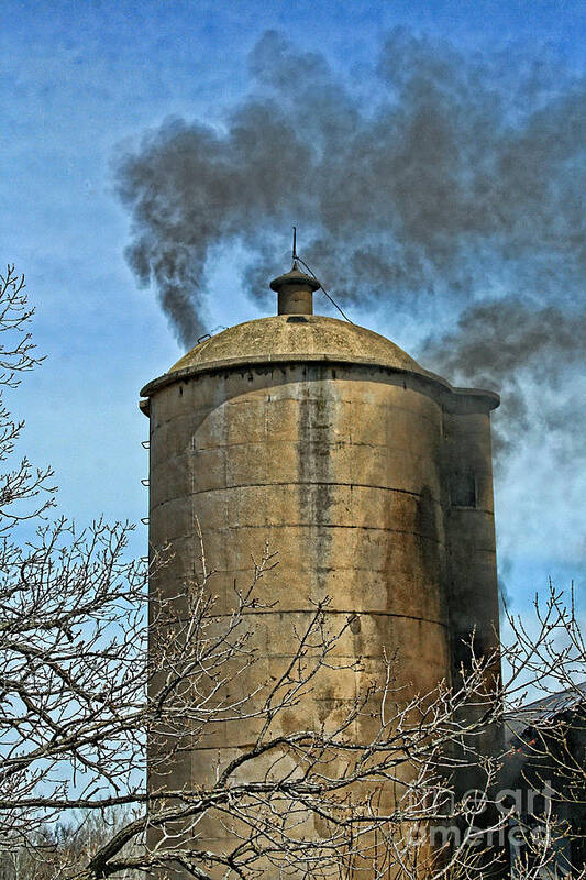 Firefighting Art Print featuring the photograph Silo Fire Venting by Tommy Anderson