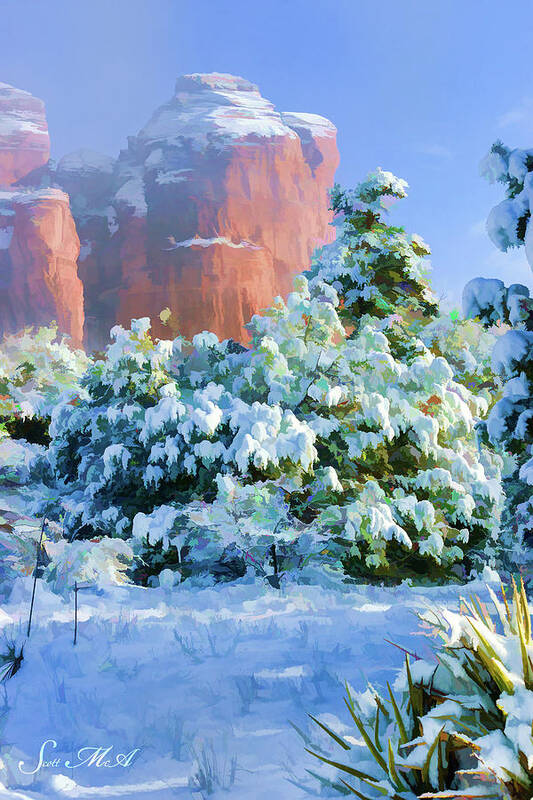 Arizona Art Print featuring the photograph Snow 07-093 Coffee by Scott McAllister