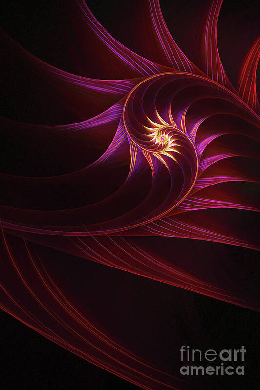 Fractal Art Print featuring the digital art Spira mirabilis by John Edwards