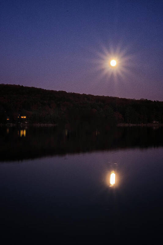 Spofford Lake New Hampshire Art Print featuring the photograph Spofford Super Moon by Tom Singleton
