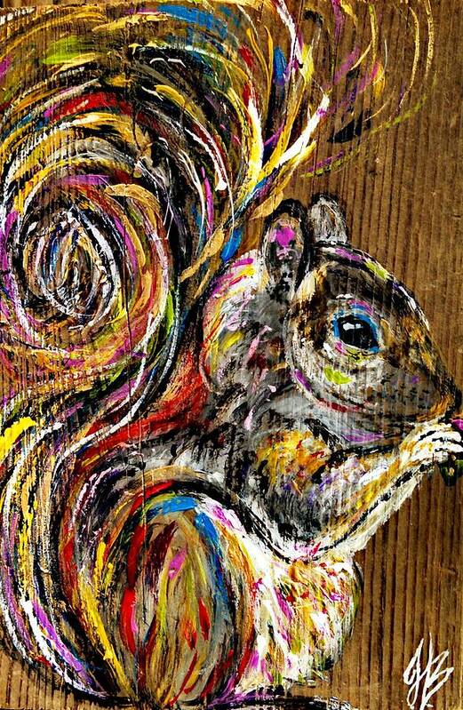 Squirrel Art Print featuring the painting Squirrel II by Jessica Burgess