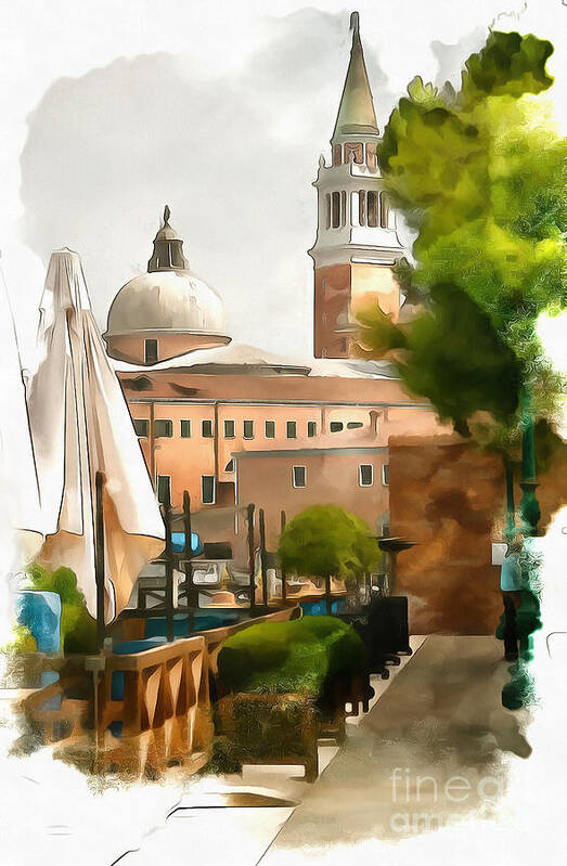 Venice Art Print featuring the painting SS Giorgio Maggiore from Giudecca by Jack Torcello