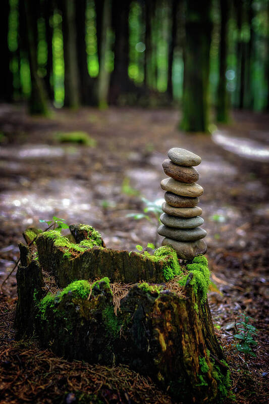 Stacked Stones Art Print featuring the photograph Stacked Stones And Fairy Tales by Marco Oliveira