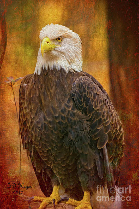 Eagles Art Print featuring the digital art Standing Tall and Proud by DB Hayes