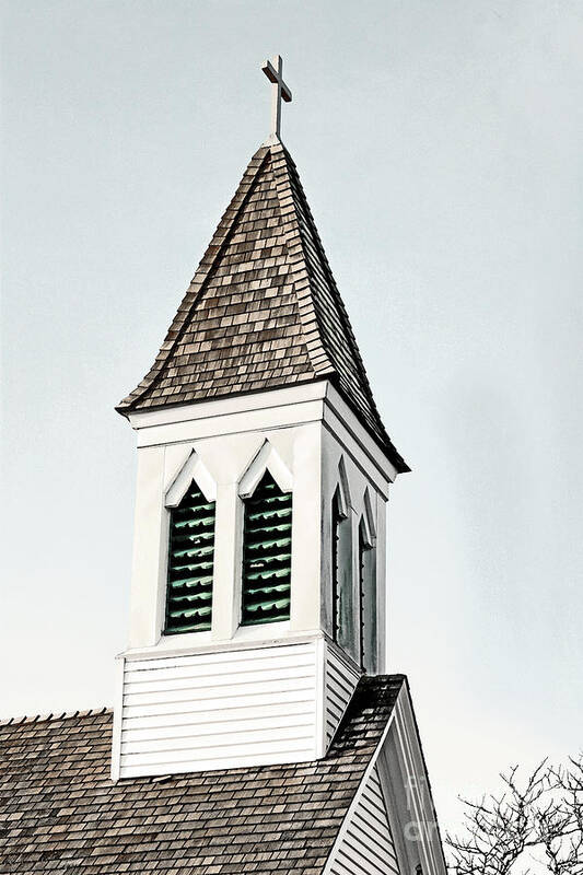 Church Art Print featuring the photograph Steeple by Dianne Morgado