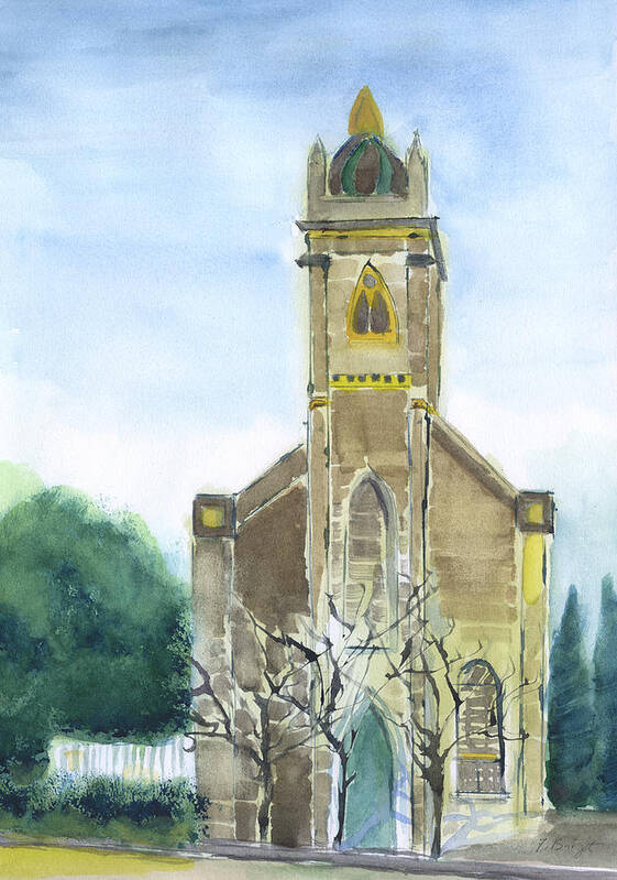 Stella Maris Church Art Print featuring the painting Stella Maris Church by Frank Bright