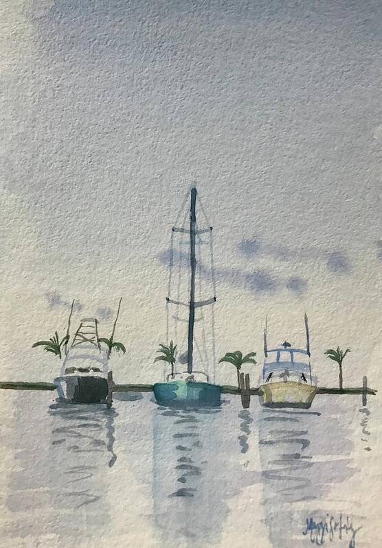 Key West Art Art Print featuring the painting Stock Island, Daybreak by Maggii Sarfaty