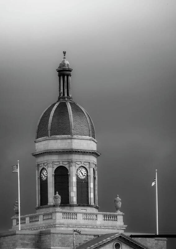 Clouds Art Print featuring the photograph Storm Over Dome In Black and White by Greg and Chrystal Mimbs