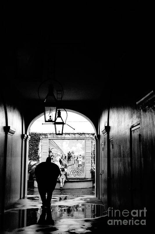 Street Photography Art Print featuring the photograph Street Ally New Orleans Black by Chuck Kuhn