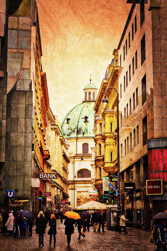 Vienna Art Print featuring the photograph A Rainy Day in Vienna by Kevin Schwalbe
