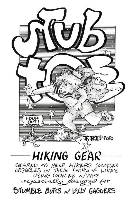 Comics Art Print featuring the drawing Stub Toe Hiking Gear by Dawn Sperry