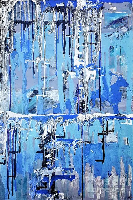 Abstract Art Print featuring the painting Suburbia Blues by Tracey Lee Cassin