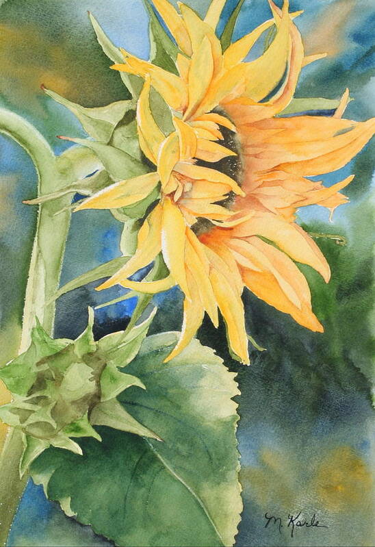 Flower Art Print featuring the painting Summer Sunflower by Marsha Karle