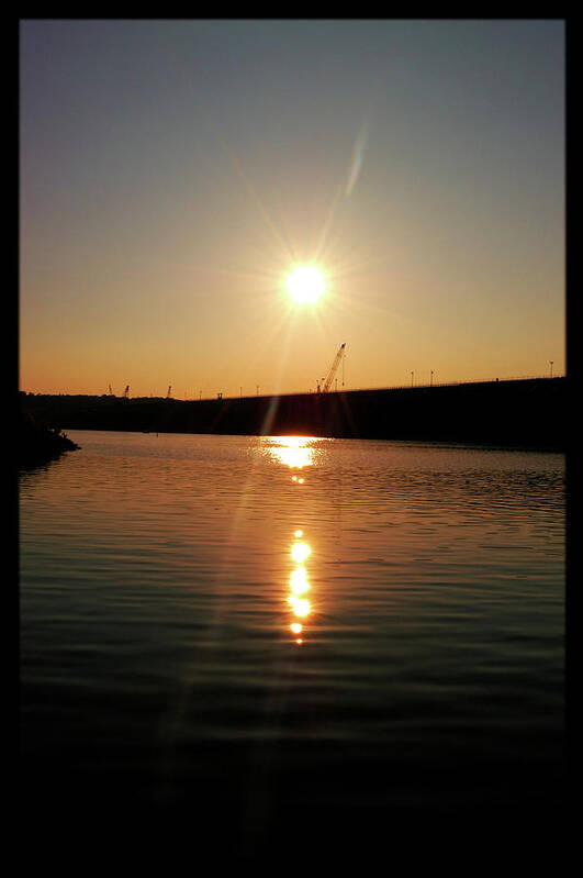 Lake Art Print featuring the photograph Sunset at Wolf Creek Dam by Amber Flowers