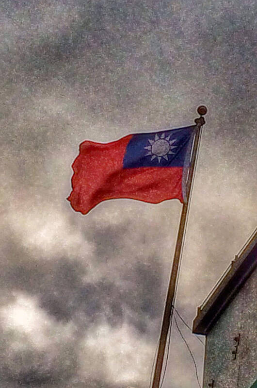 Painterly Photography Art Print featuring the photograph Taiwan Flag by Bill Owen