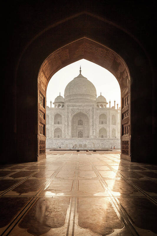 Agra Art Print featuring the photograph Taj Mahal Mosque View by Erika Gentry