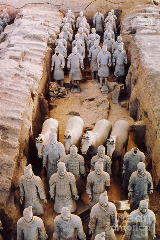Terracotta Army Art Print featuring the photograph Terracotta Army by Heiko Koehrer-Wagner