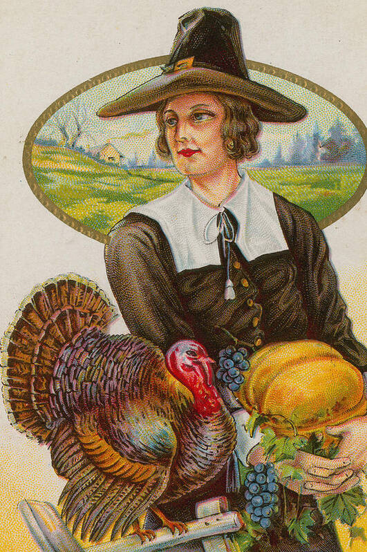 Thanksgiving Art Print featuring the painting Thanksgiving by American School