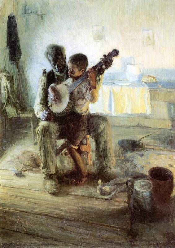 Black Art For Sale Art Print featuring the painting The Banjo Lesson by Henry Ossawa Tanner