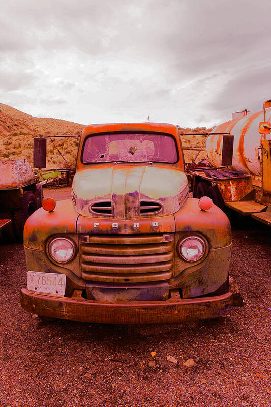 Truck Art Print featuring the photograph The beauty of an old rusty truck by Jeff Swan