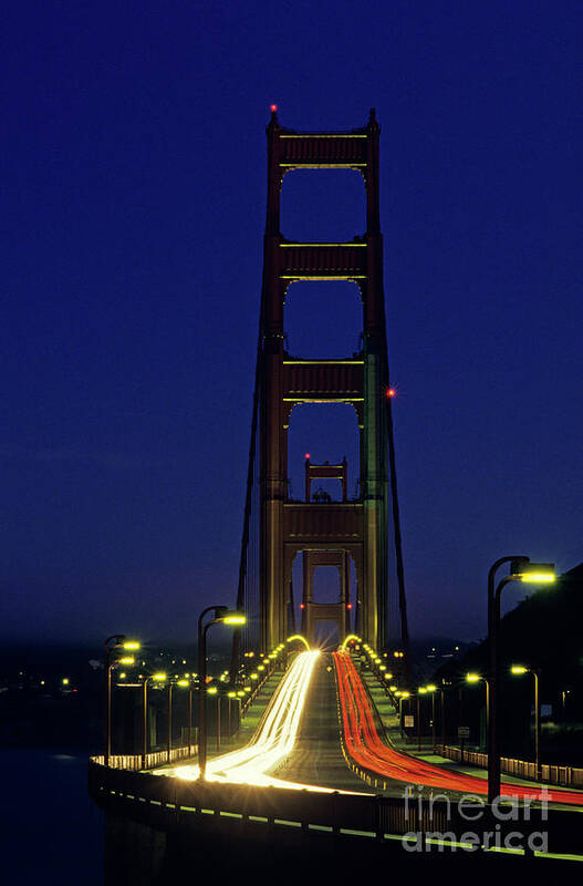 Travel Art Print featuring the photograph The Golden Gate Bridge Twilight by Jim Corwin