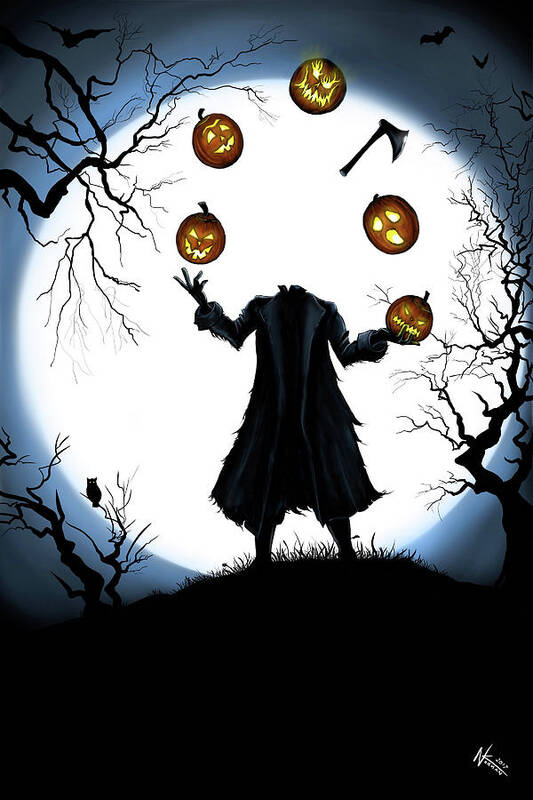 Headless Horseman Art Print featuring the digital art The Halloween Hessian by Norman Klein