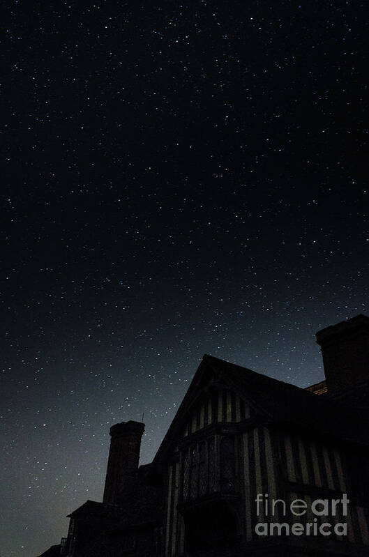 Astro Art Print featuring the photograph The Iconic Front Porch in the Night Sky, Great Dixter by Perry Rodriguez