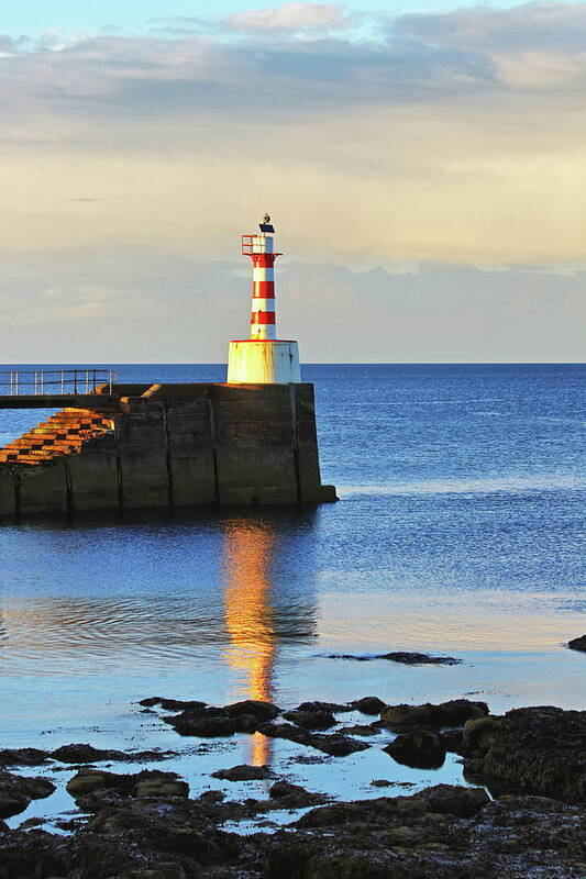 Lighthouse Art Print featuring the photograph The Lighthouse At Amble by Jeff Townsend