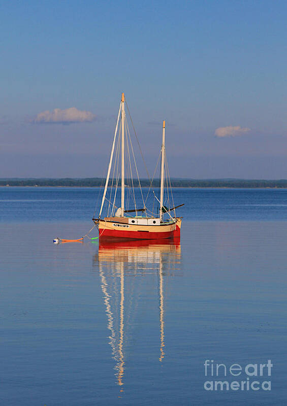 Boat Art Print featuring the photograph The Lonely Sail Boat by Robert Pearson