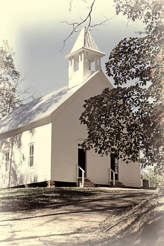 Cades Cove Methodist Church Art Print featuring the photograph The Methodist Church Of Cades Cove by HH Photography of Florida