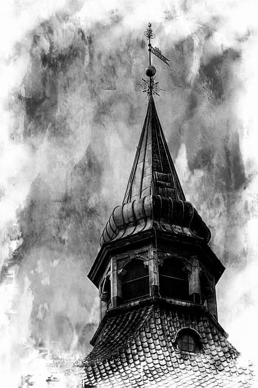 Black And White Photograph Art Print featuring the photograph The Olde Tower by Karen McKenzie McAdoo