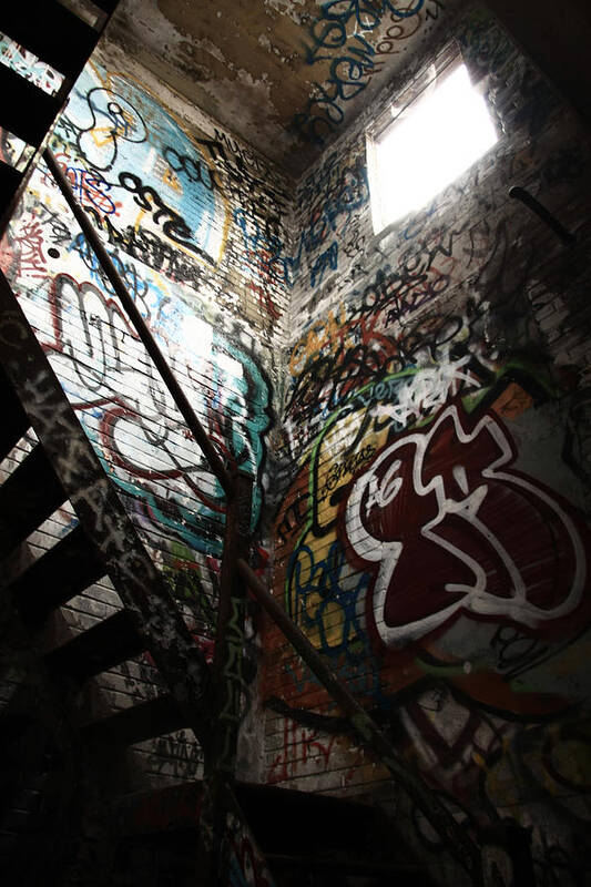 Graffiti Art Print featuring the photograph The Only Way Out by Kreddible Trout