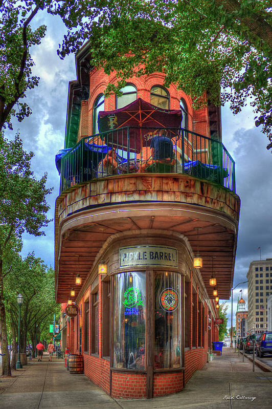 Reid Callaway The Pickle Barrel Images Art Print featuring the photograph Chattanooga TN The Pickle Barrel Cafe Restaurant Bar Pub Flatiron Architectural Art by Reid Callaway