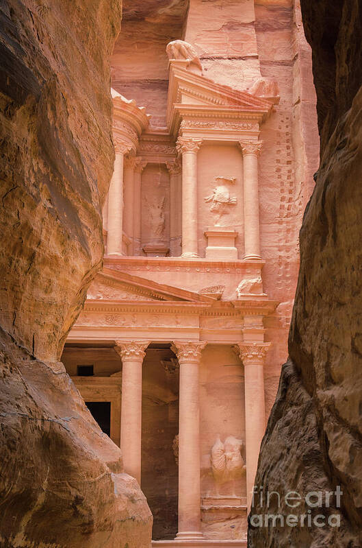 Siq Art Print featuring the photograph The Siq and Treasury Petra, Jordan 2 by Perry Rodriguez