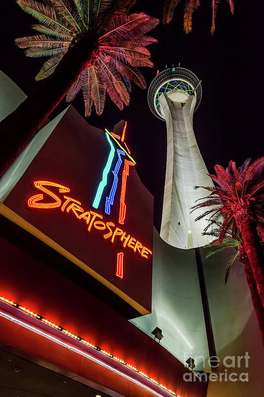 The Stratosphere Art Print featuring the photograph The Stratosphere Tower Entrance by Aloha Art