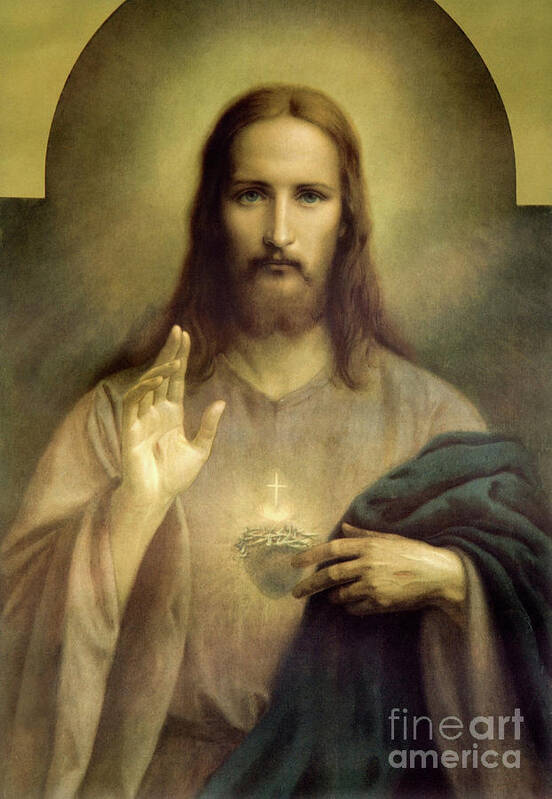 The Typical Catholic Image Of Heart Of Jesus Christ Art Print By