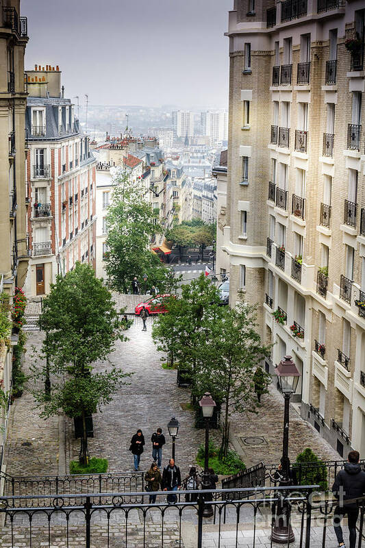 Paris Art Print featuring the photograph The view from Montmartre steps, Paris France 2 by Perry Rodriguez