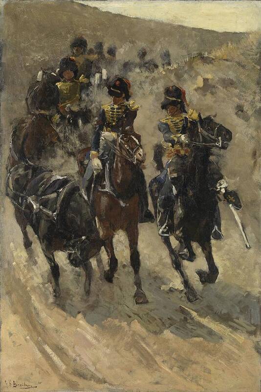 Painting Art Print featuring the painting The Yellow Riders, George Hendrik Breitner, 1885 - 1886 by Vincent Monozlay