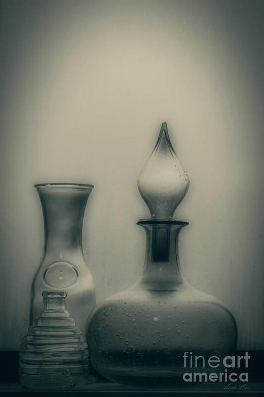 Bottle Art Print featuring the photograph Three Bottles by Linda Lees