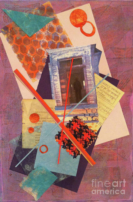 Torn Paper Collage Art Print featuring the mixed media Tiban Memory I by Elizabeth Bogard